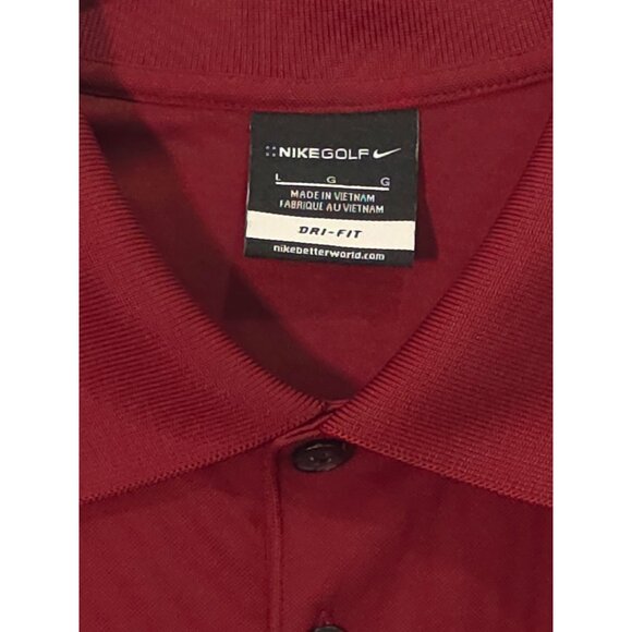 Nike Golf Men's Golf Shirt Burgundy Short Sleeve Large Size - Picture 2 of 7